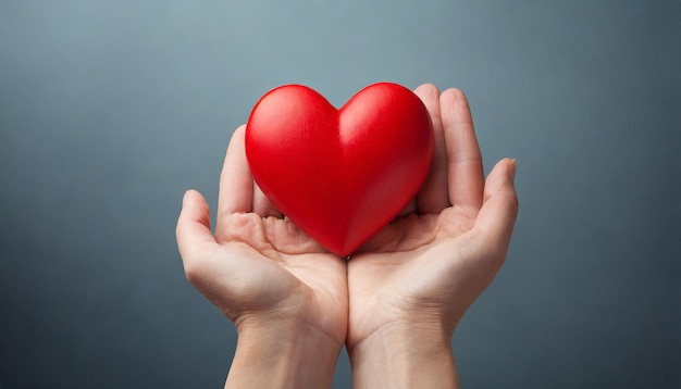 Hand geven rood hart liefdadigheids symbool