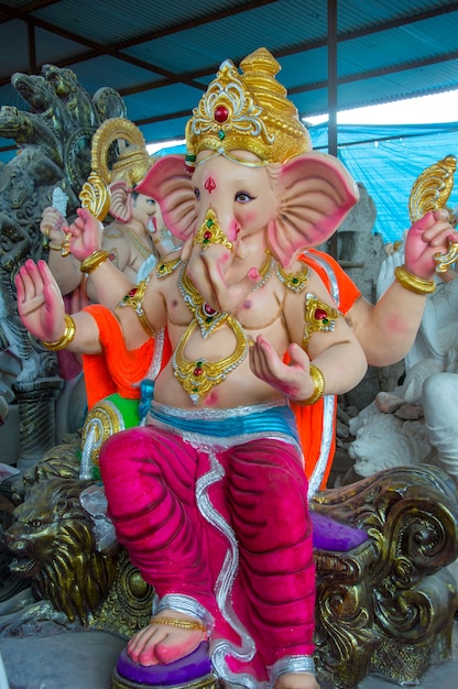 Hand of Hindu God Ganesha during the festival