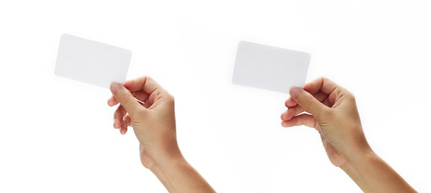 Photo hand hold blank business card