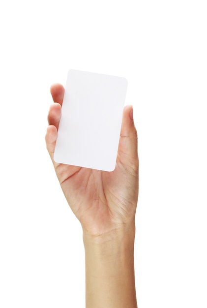 Photo hand hold blank business card