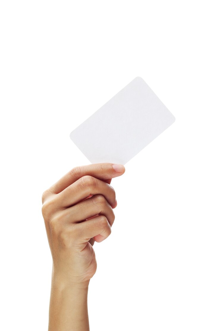 Photo hand hold blank business card 