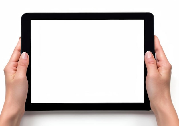 白い背景でカットアウトされたハンドホールドデジタルタブレット