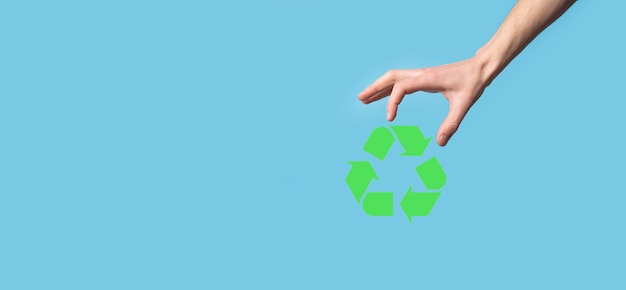 Hand hold recycling icon.