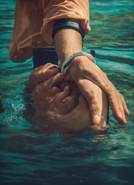 hand hold someone hands for saves him from drowning