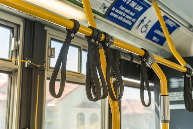 Hand holders in metro train/bus