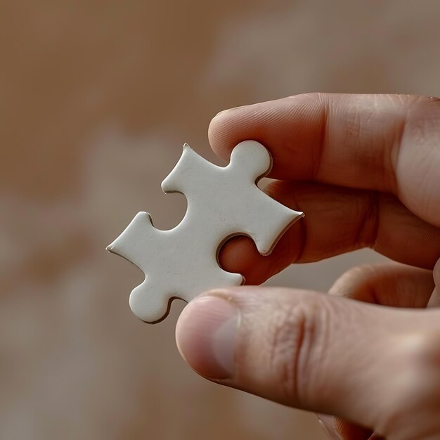 사진 hand holding a puzzle piece