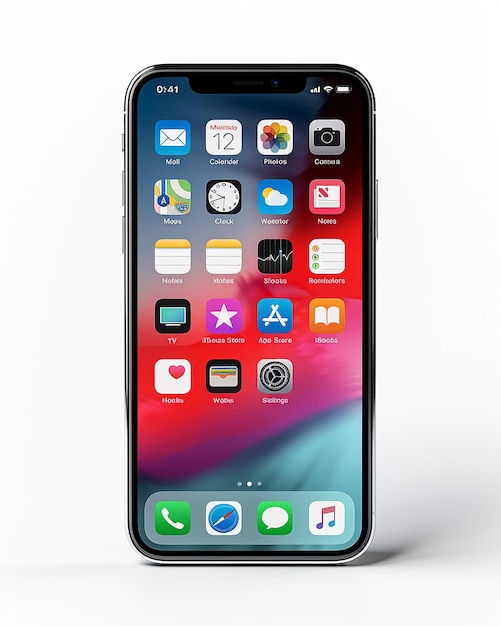 Фото Рука держит смартфон прозрачный макет мобильного экрана белый фон