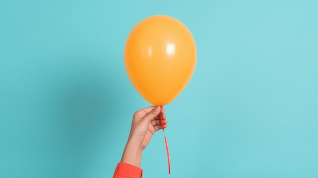 Photo hand holding baloon