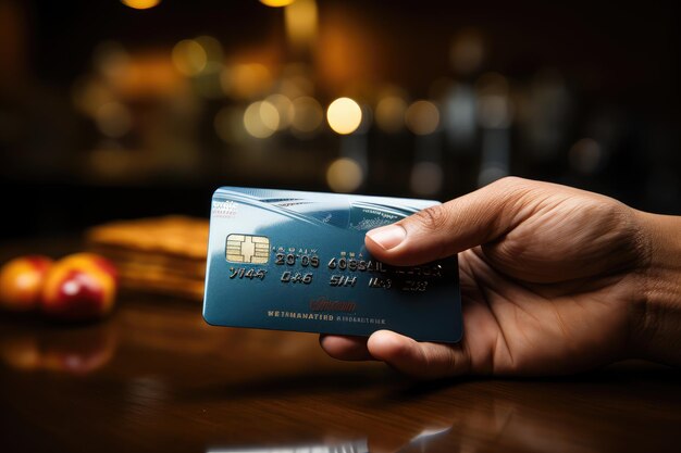 hand holding bank card and wallet professional photograpphy AI Generated