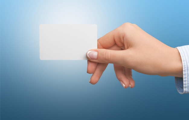 hand holding blank credit card