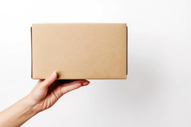 ручная буровая бумажная коробка пакет изолированный на белом фоне