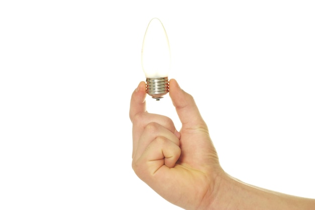 Hand holding bulb