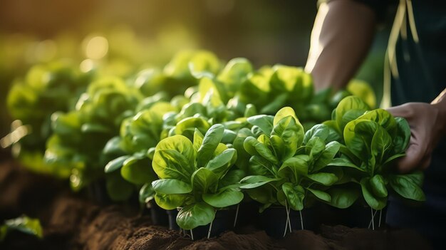 hand holding bunch of spinach