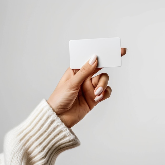 hand holding a business card