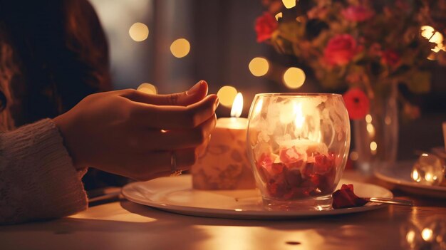 Photo a hand holding a candle