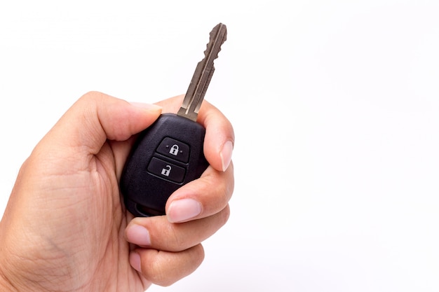 Photo hand holding car key