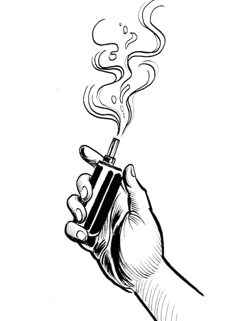 Photo a hand holding a cigarette with smoke coming out of it