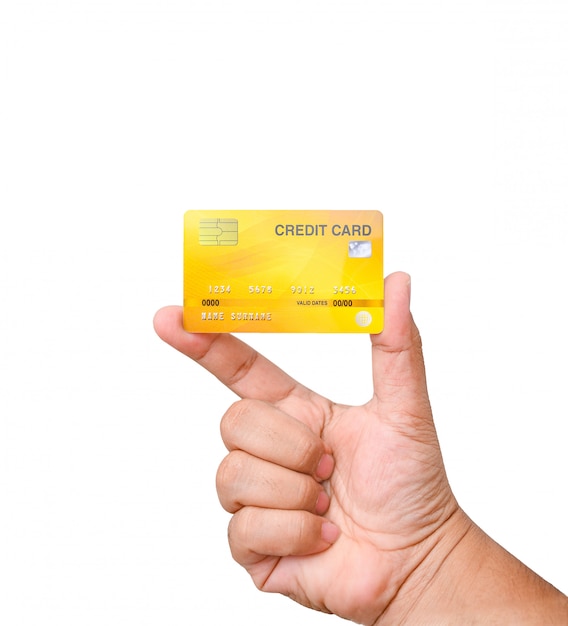 Hand holding a credit card