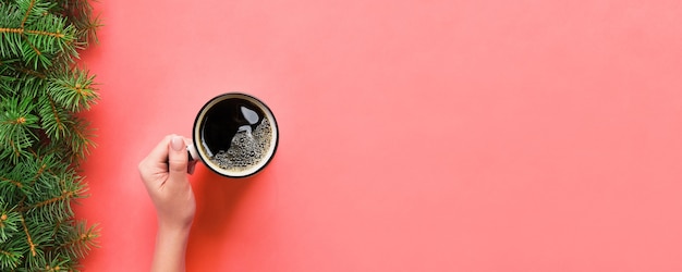 Hand holding a cup of coffee