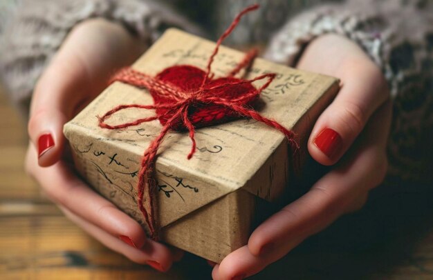 hand holding a gift box hand with gift box