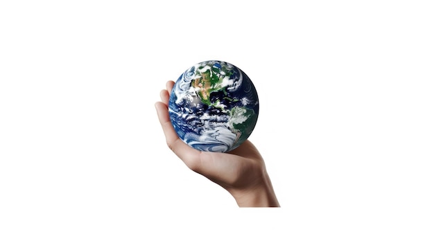 a hand holding a globe that has the world on it