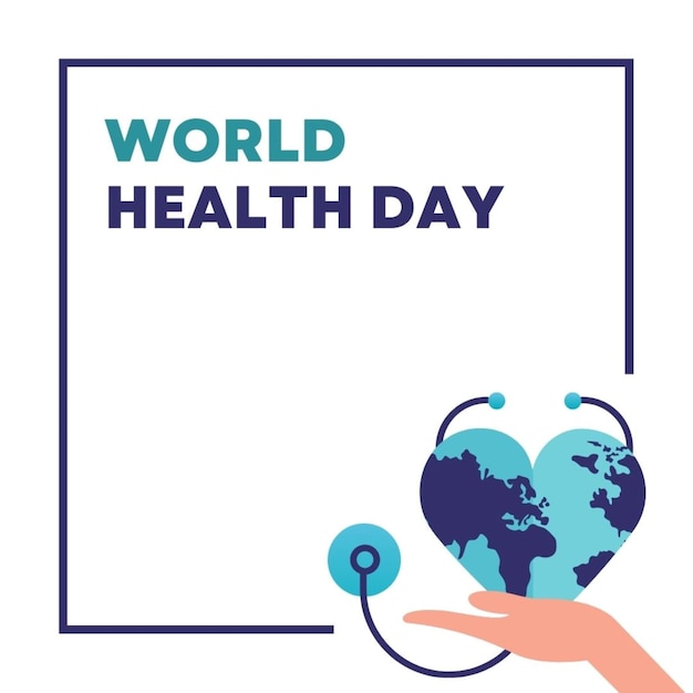 a hand holding a globe with the words world healthy day