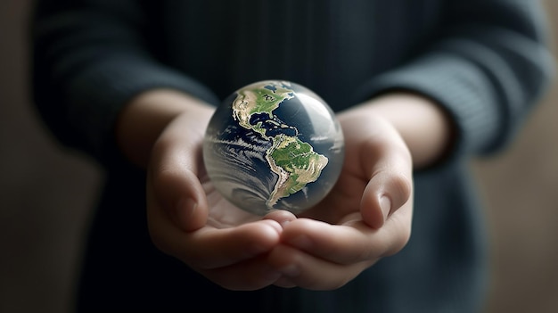 hand holding the globe