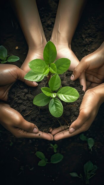 Hand Holding Glove that defines Good Environment Happy Environment Day