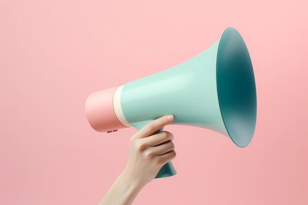 Hand holding megaphone Protest speech Generate Ai