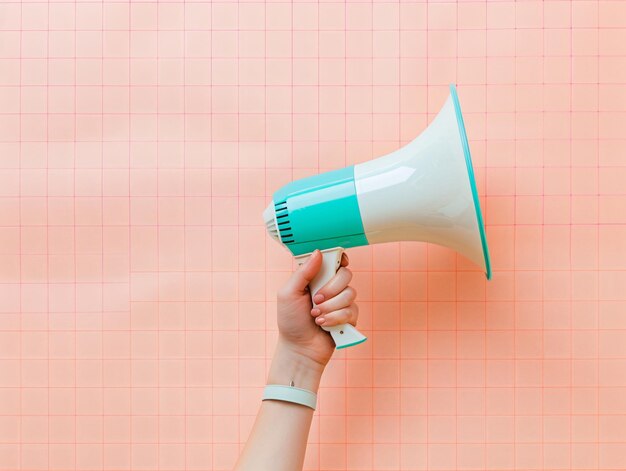 Photo a hand holding a megaphone