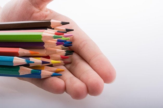 Hand holding pencils