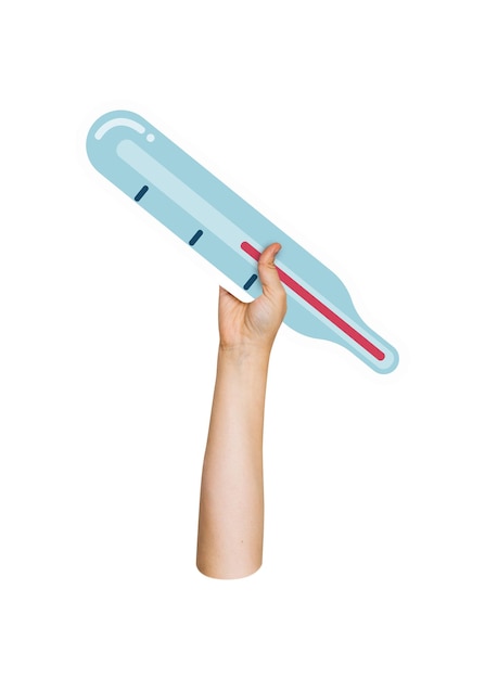 손에 들고있는 png 온도계 투명한 배경