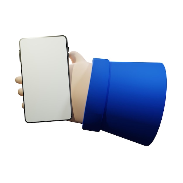 Hand Holding Smart Phone with Blank Screen