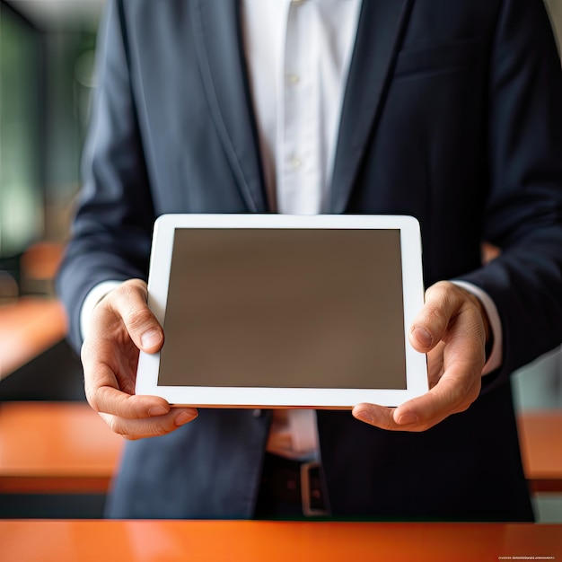 Hand Holding Tablet CloseUp