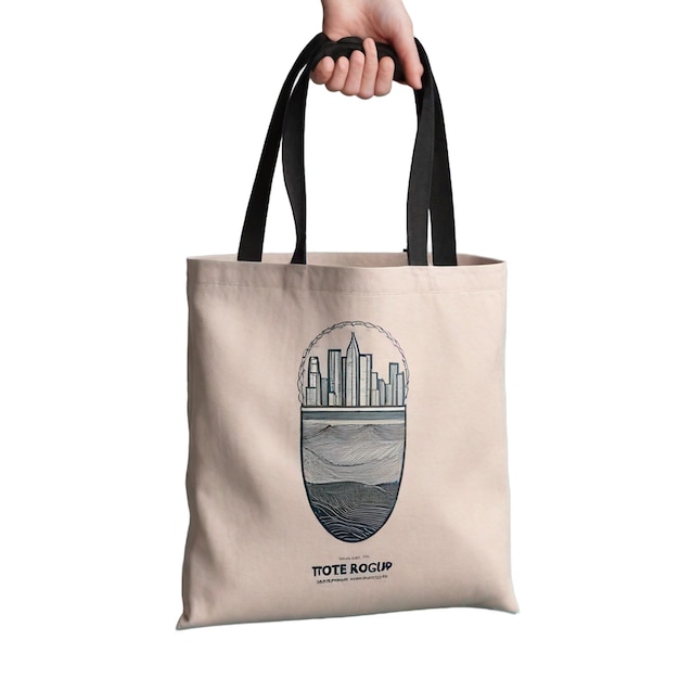 a hand holding a tote bag that saysrollon it