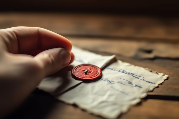 A hand holding a vintage love letter