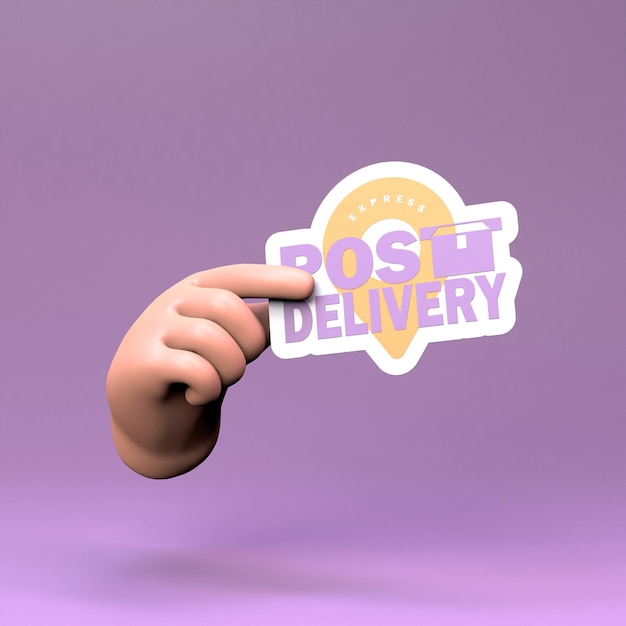 Photo a hand holds a mail delivery logo 3d render illustration