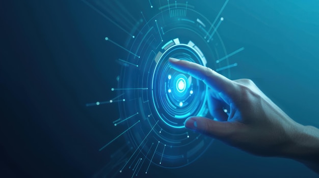 Hand interactie met futuristische interface
