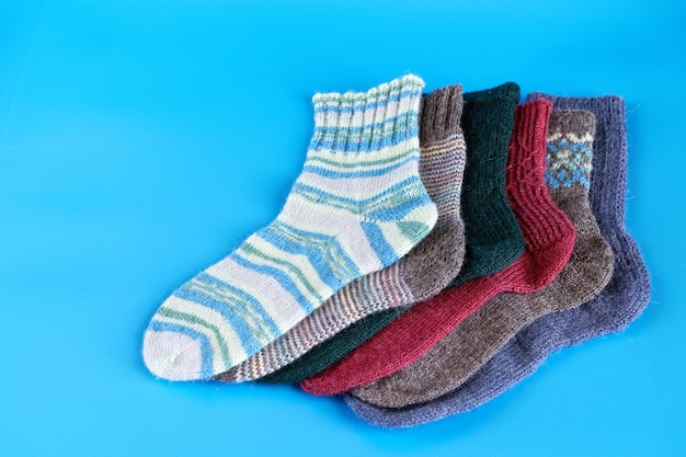 Hand knitted warm winter socks