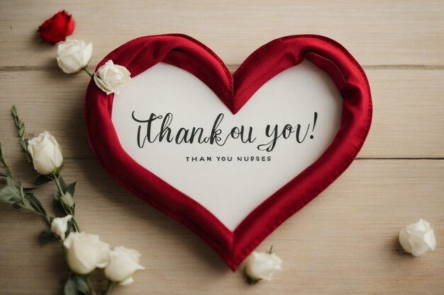 Hand lettered thank you nurses with heart ar c