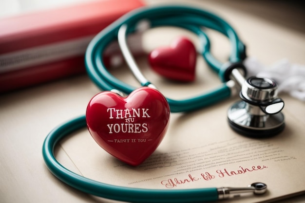 Hand lettered thank you nurses with heart ar c