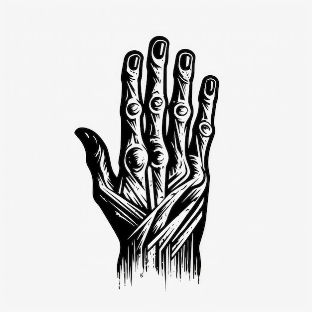 Hand logo black and white AI generated Image