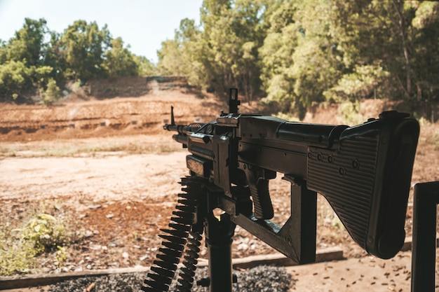 Hand machine gun M60 Machinegun. Cu Chi Tunnel, Ho Chi Minh City, Vietnam