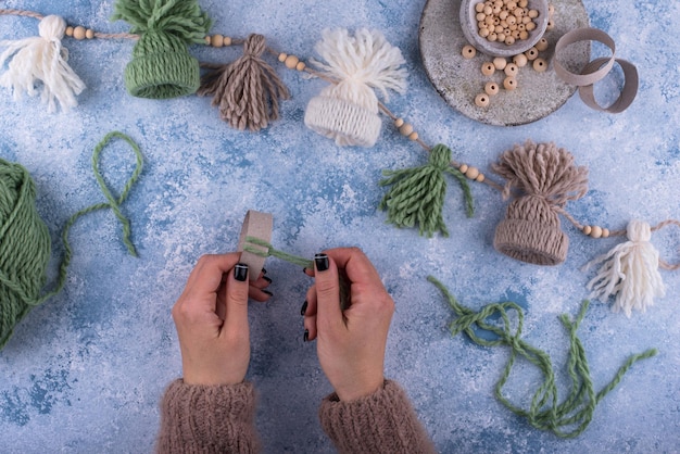 Hand made Christmas boho style garland