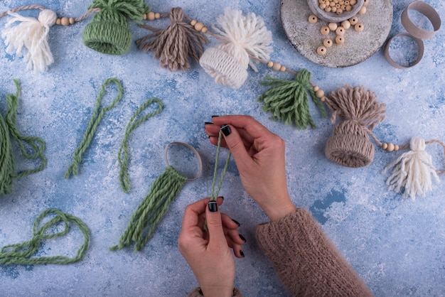 Hand made Christmas boho style garland