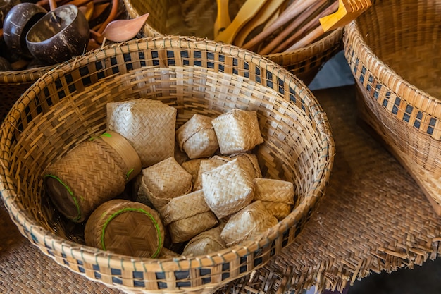 Hand-made wicker from bamboo