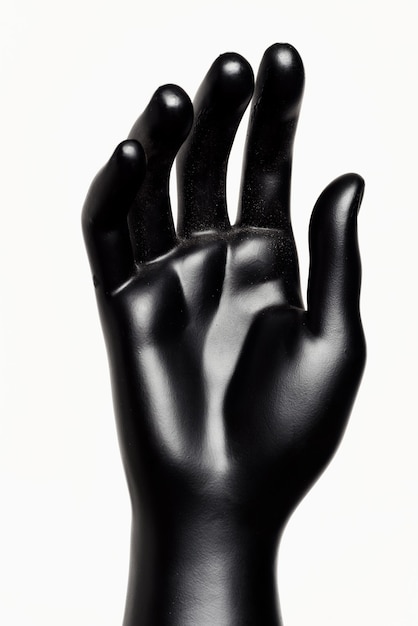 Hand of male black mannequin on a white