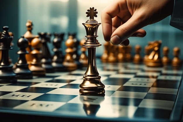 Selective focus Mans hand in chess play, metaphorically guiding strategic  business decisions Vertical Mobile Wallpaper AI Generated 30463882 Stock  Photo at Vecteezy