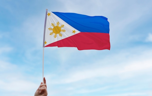 Foto hand met filippijnse vlag