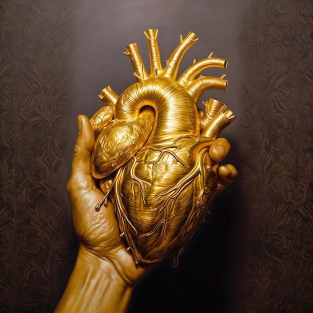 hand met gouden hart